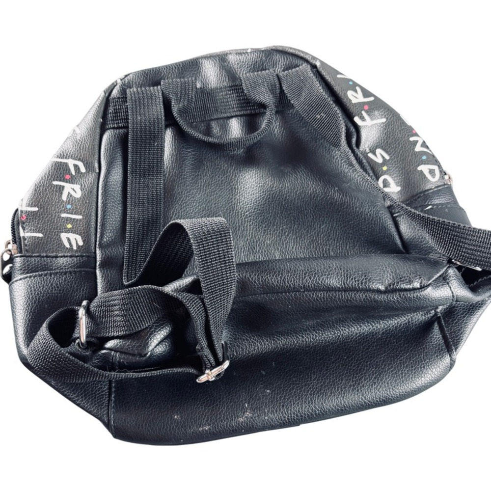 Friends TV Show Small Backpack Black Faux Leather Colorful Logo Print - Picture 2 of 6